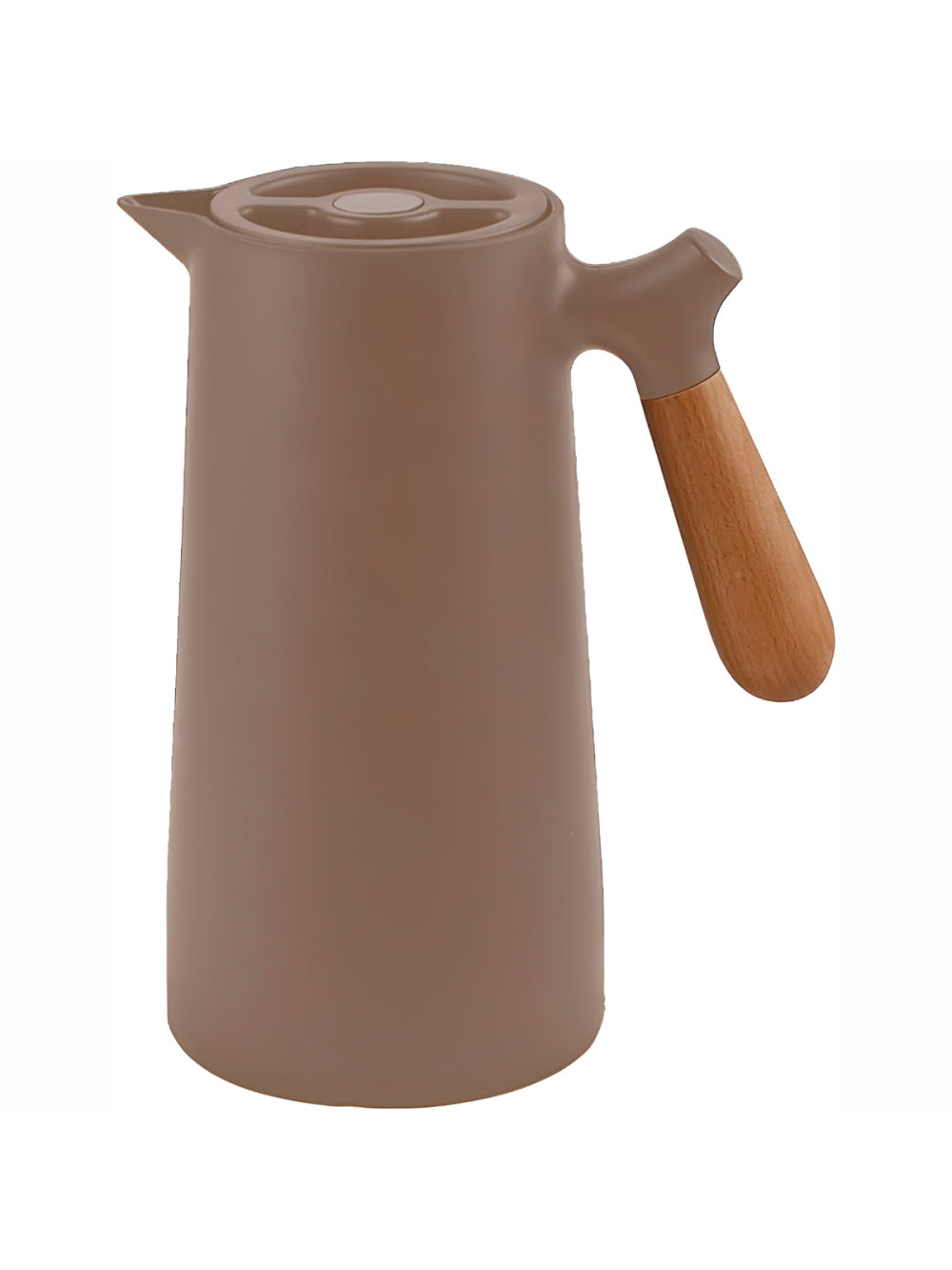 Garrafa Térmica Jarra Nórdica Inox Café Cabo Madeira Cor:Vermelho