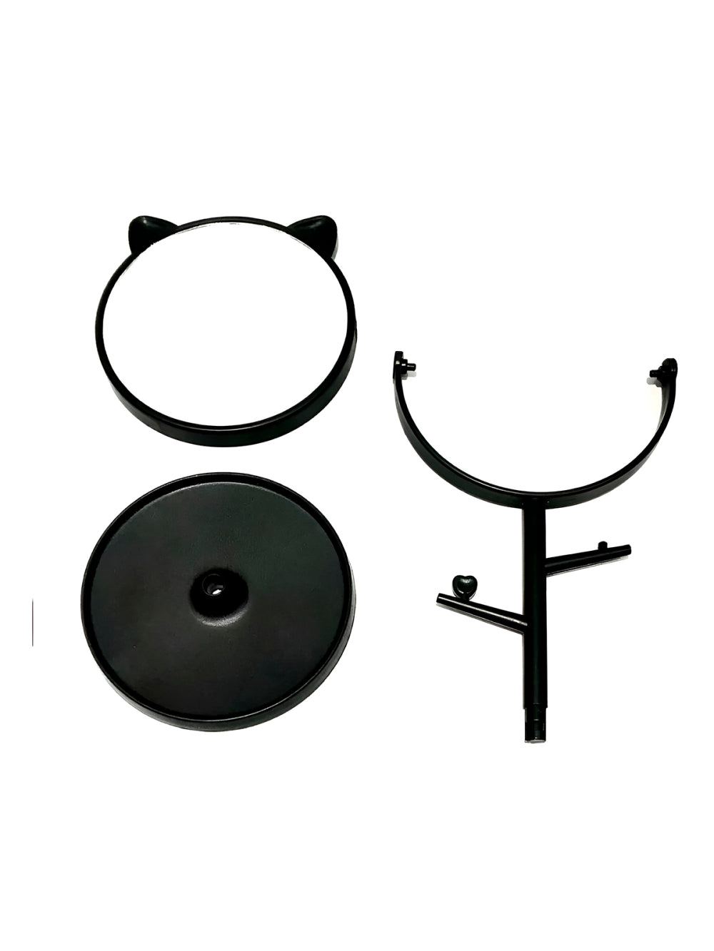 Espelho de Mesa com Suporte Orelha de Gatinho Maquiagem Cor:Rosa