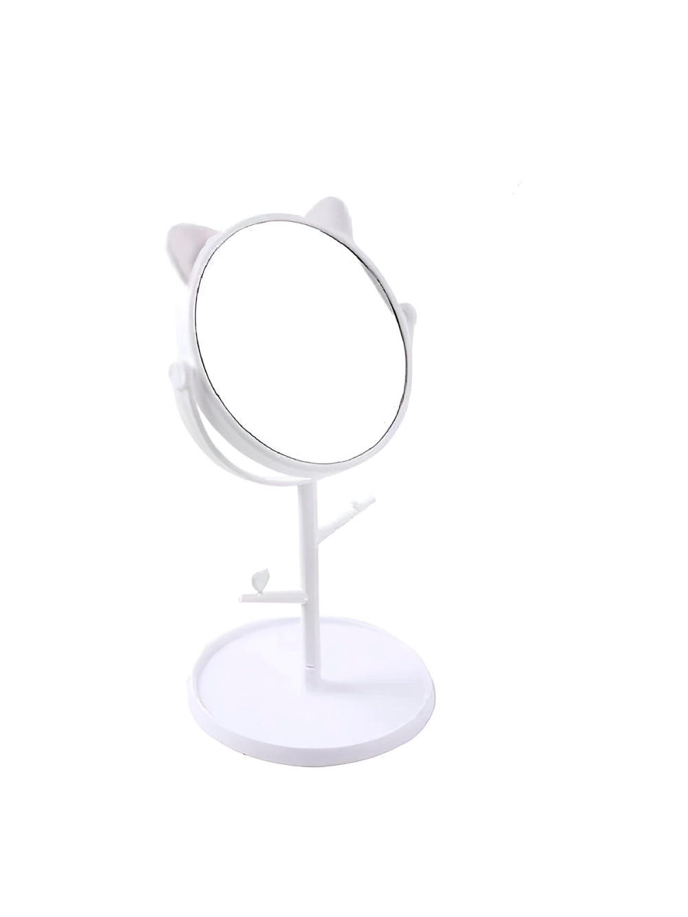 Espelho de Mesa com Suporte Orelha de Gatinho Maquiagem Cor:Rosa