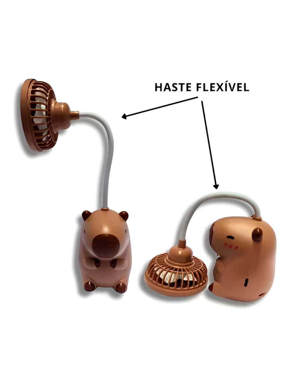 Mini Ventilador de Mesa e Apontador Formato Capivara
