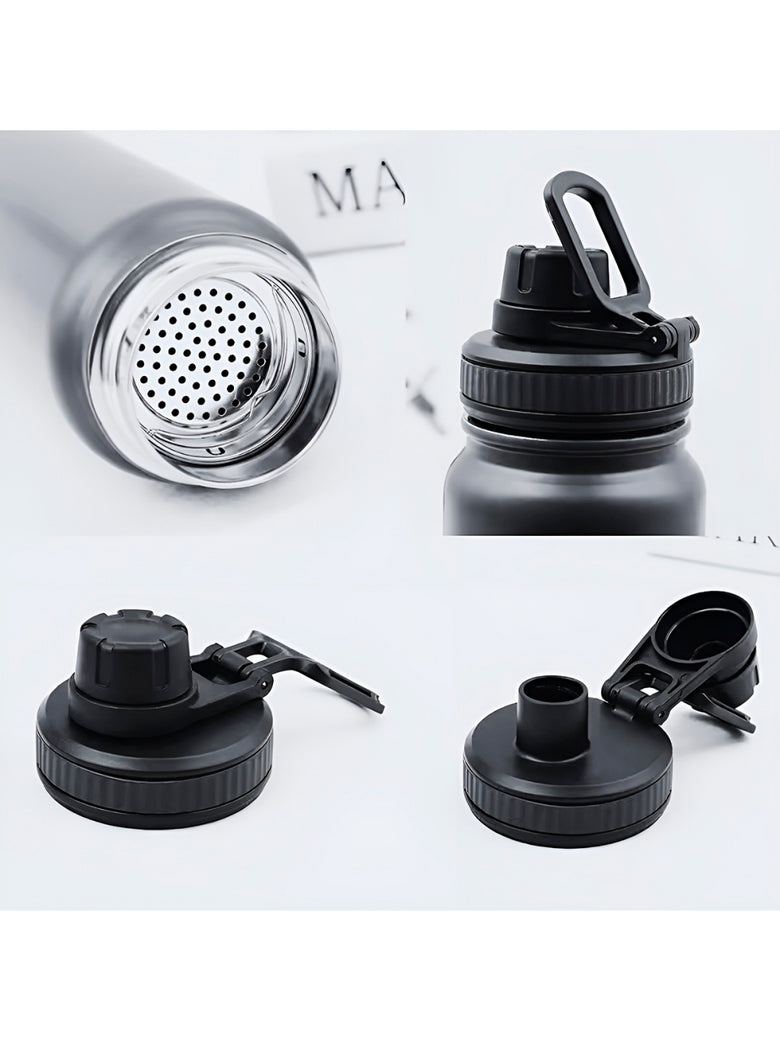 Garrafa Térmica Inoxidável Basic 1 Litro Academia Hidratação Cor:Branco