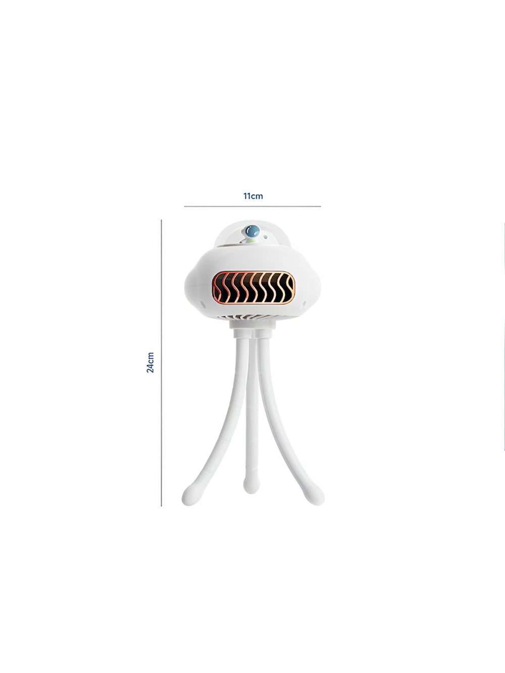Mini Ventilador Elétrico Portátil Flexível Polvo Enrolado Cor:Branco