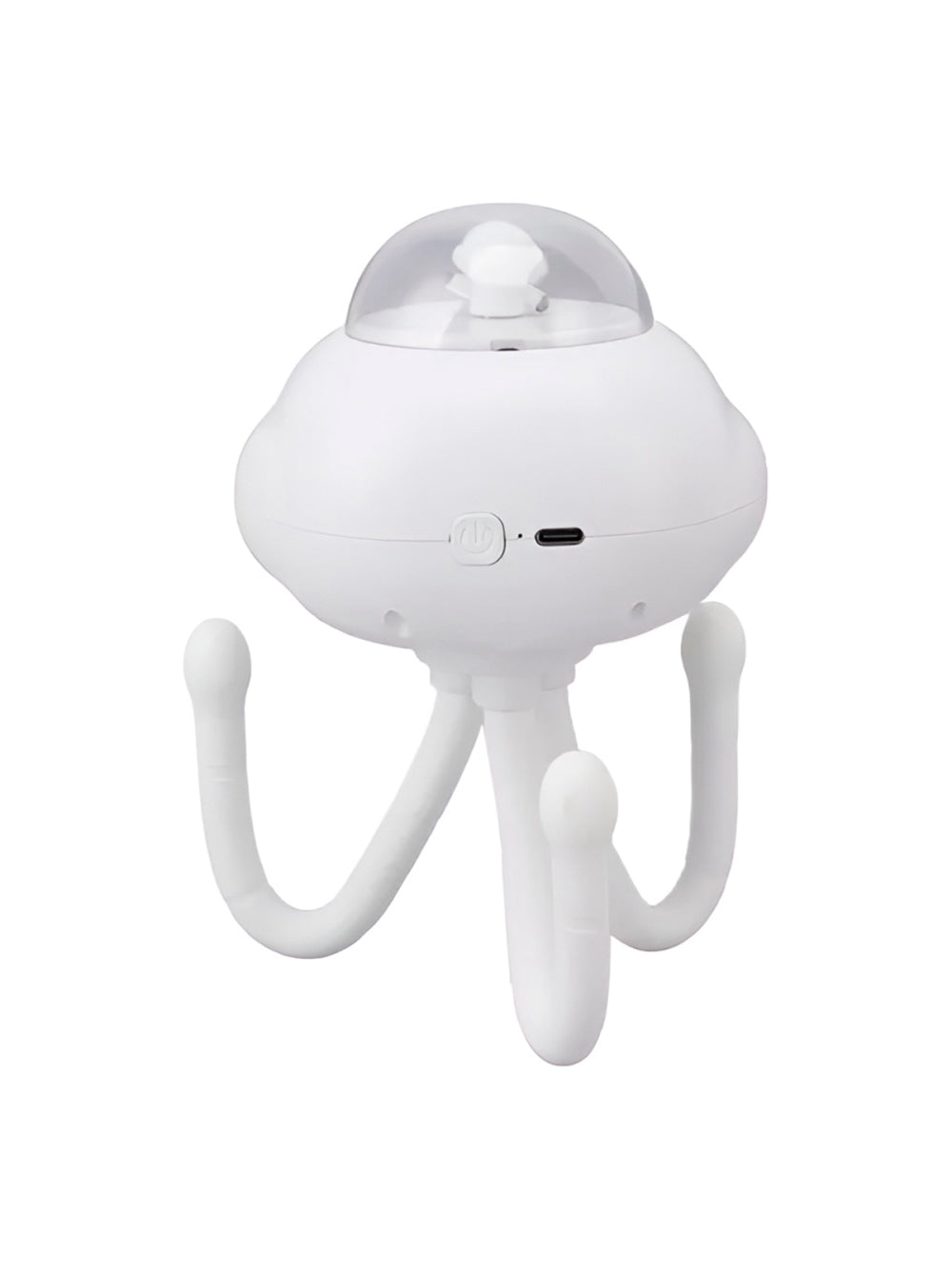 Mini Ventilador Elétrico Portátil Flexível Polvo Enrolado Cor:Branco
