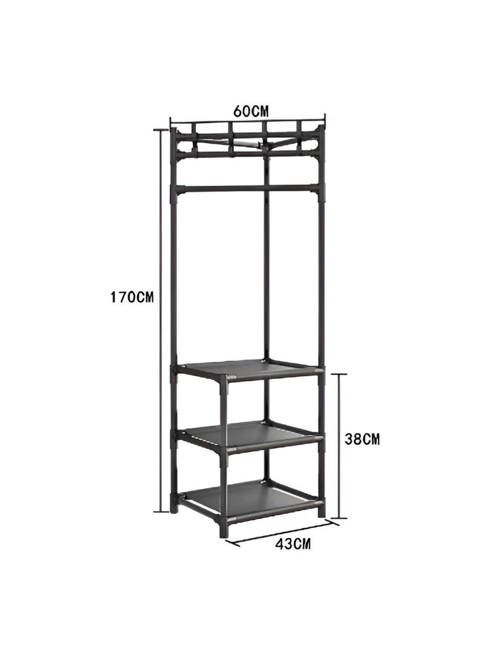 Estante Cabideiro de Canto Vertical Organizador Sapatos Roupas
