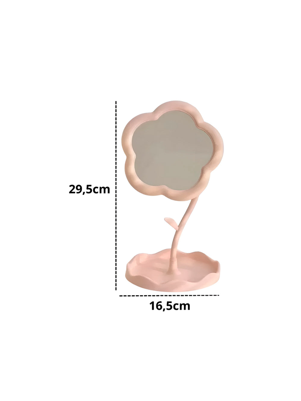 Espelho de Mesa para Maquiagem Formato Flor Decorativo Cor:Amarelo