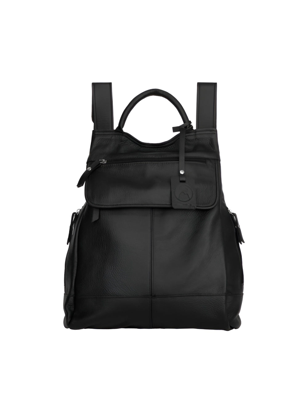 Mochila de Couro Legítimo Modelo Malu Resistente Confortável Modelo:Preto