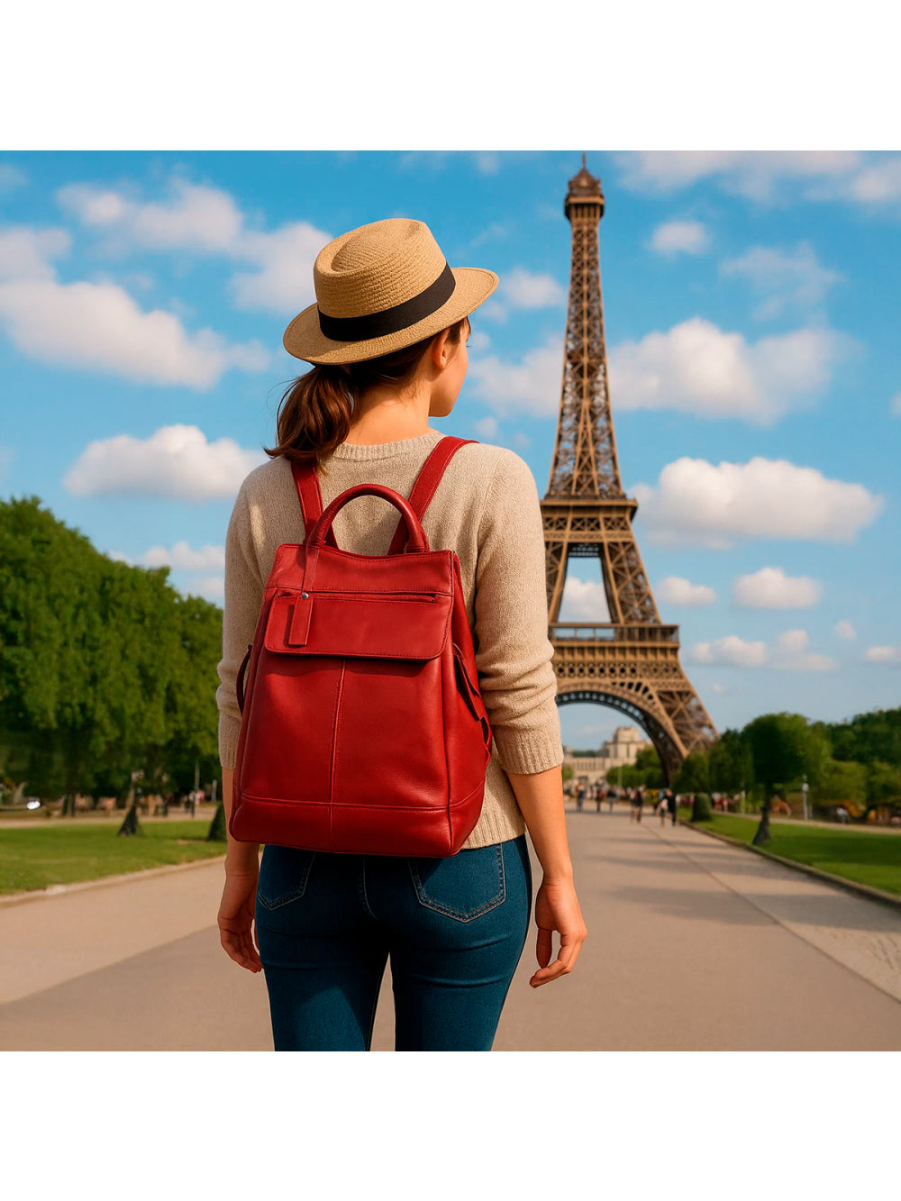 Mochila de Couro Legítimo Modelo Malu Resistente Confortável Modelo:Tons Terrosos