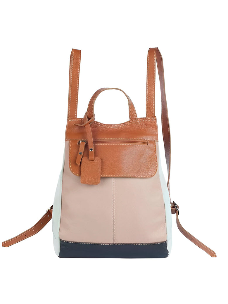 Mochila de Couro Legítimo Modelo Maluzinha Elegante Modelo:Preto