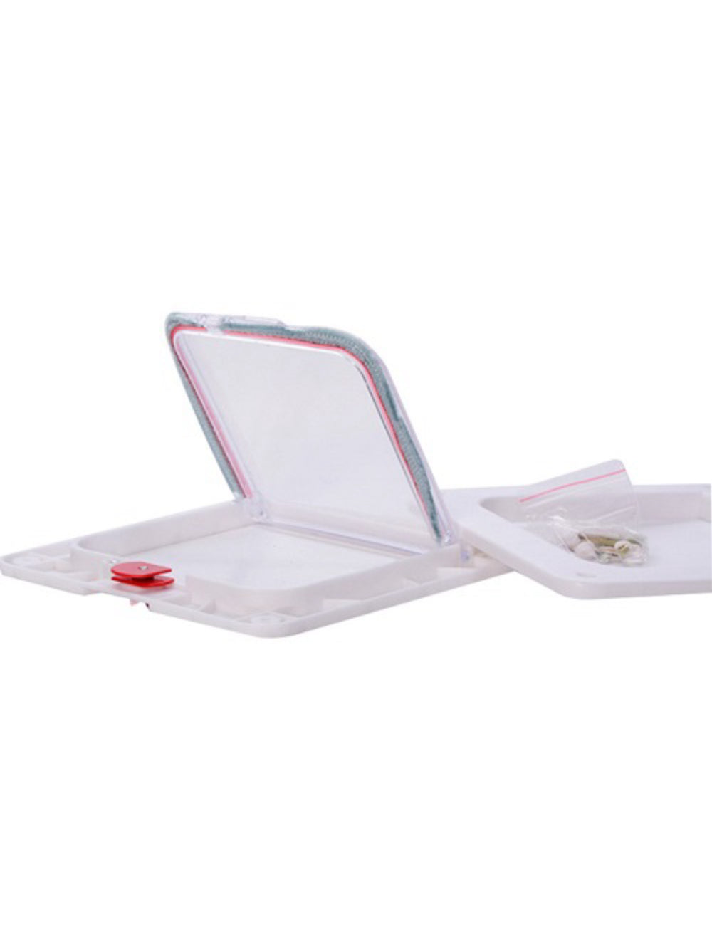 Porta Pet Door Para Cães E Gatos Ate 7kg Com Trava 4 Funçoes Cor:Branco