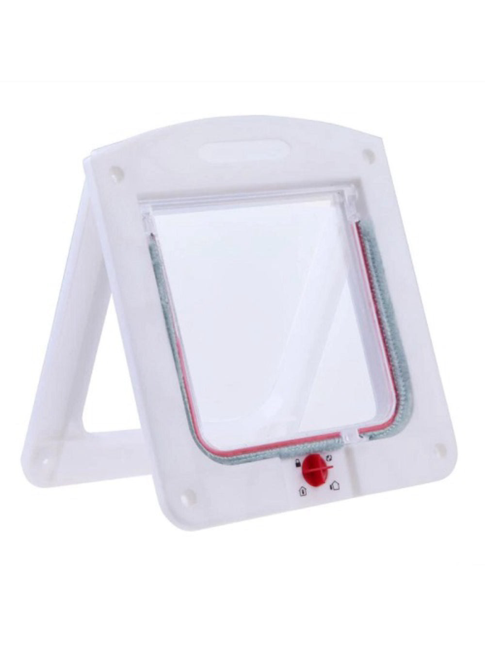 Porta Pet Door Para Cães E Gatos Ate 7kg Com Trava 4 Funçoes Cor:Branco