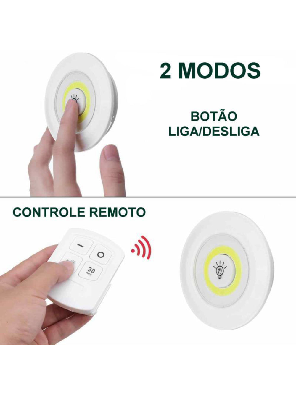 Luminaria Lampada Led Fotocelula C/ Controle Remoto 3 Unid