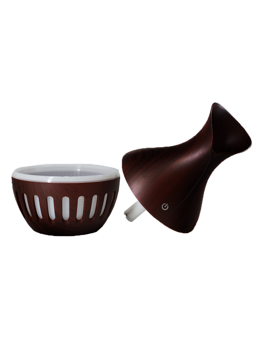 Difusor Umidificador Ultrasonico 7 Led Vaso Rajado RGB 200ml Usb Cor:Marrom