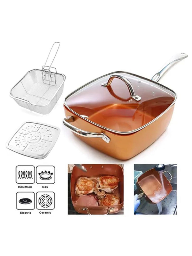 Panela Maxchef Caçarola Antiaderente 24 Cm Laranja
