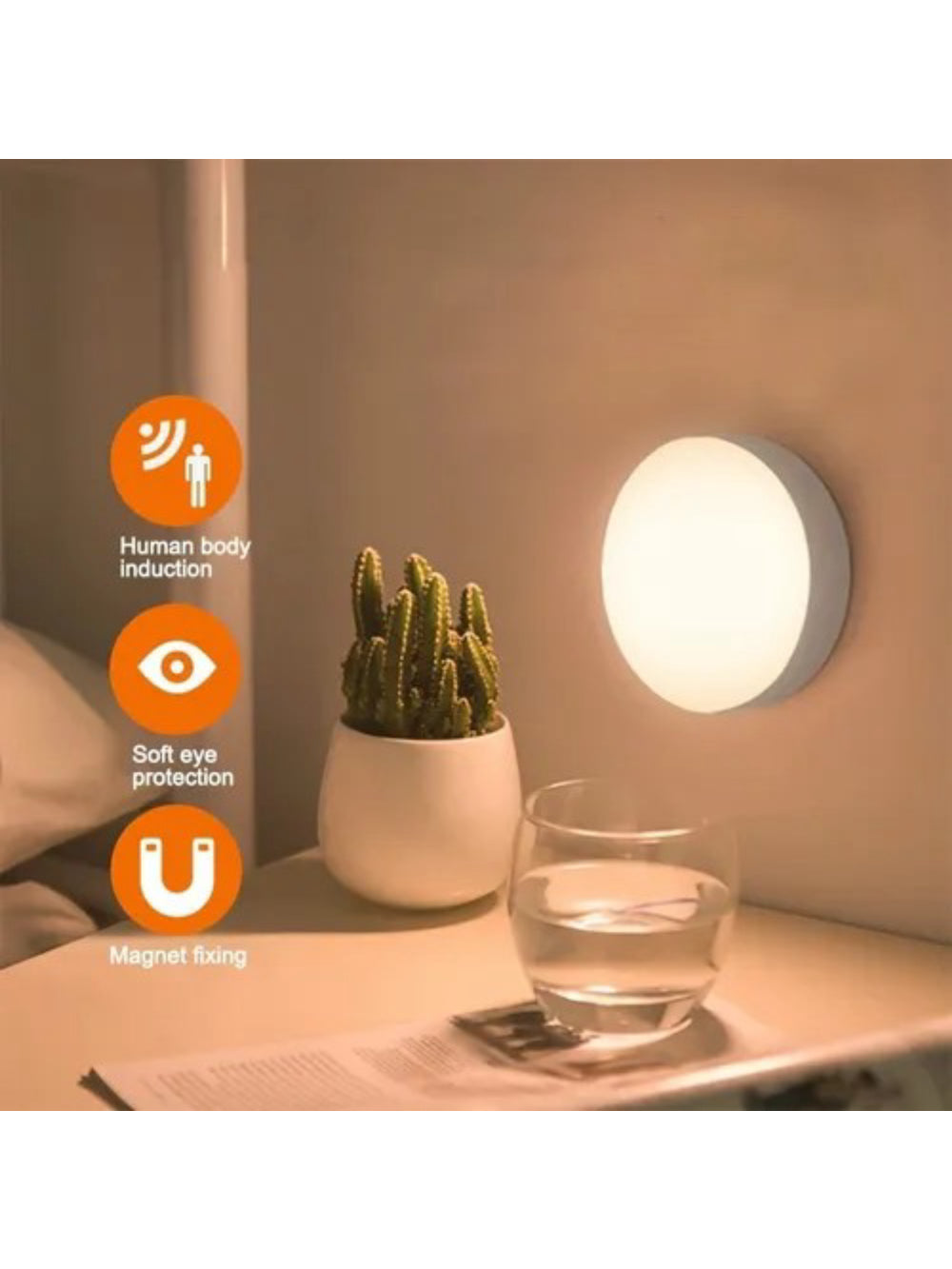 Luminaria Led Com Sensor De Movimento Sem Fio Recarregavel