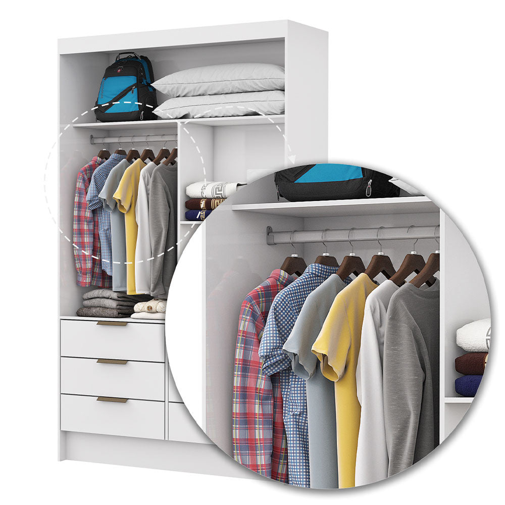Closet de Casal Sevilha com 6 Gavetas Carioca Móveis