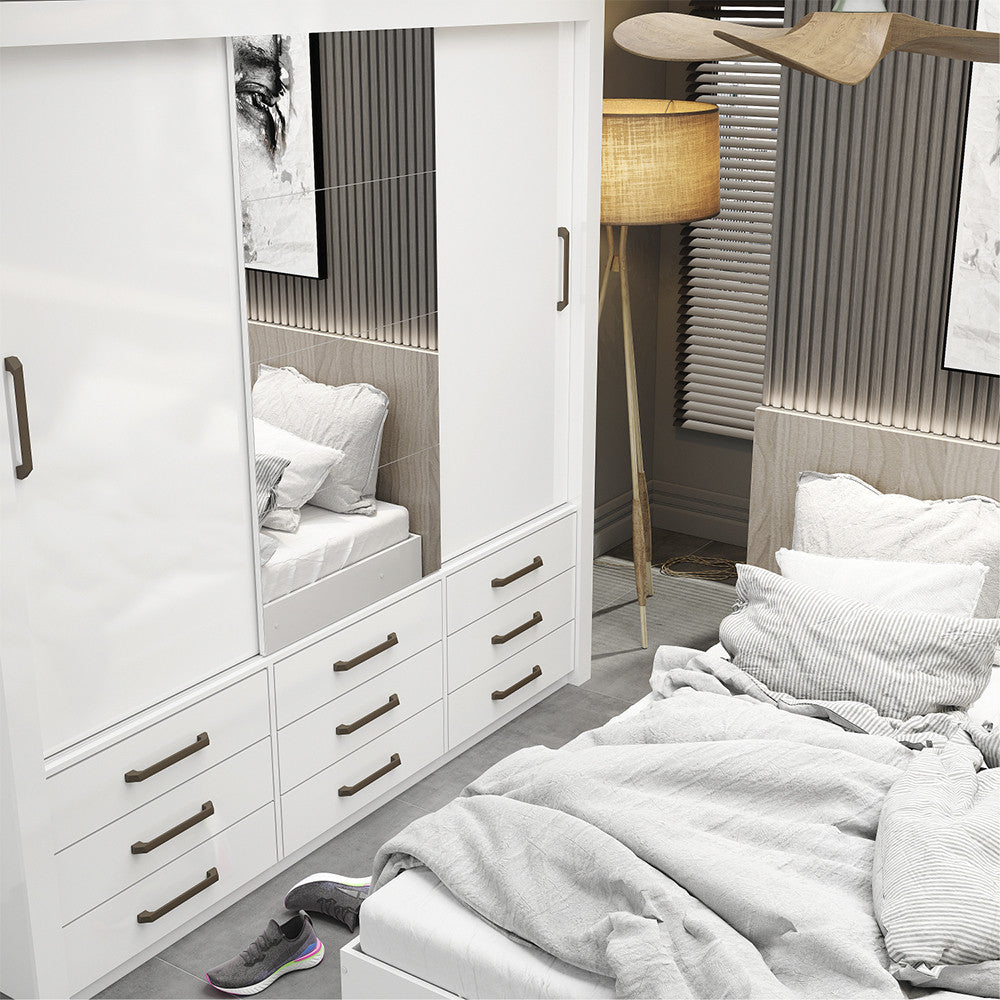 Quarto Completo com Cama de Casal Anjos Plus Carioca Móveis