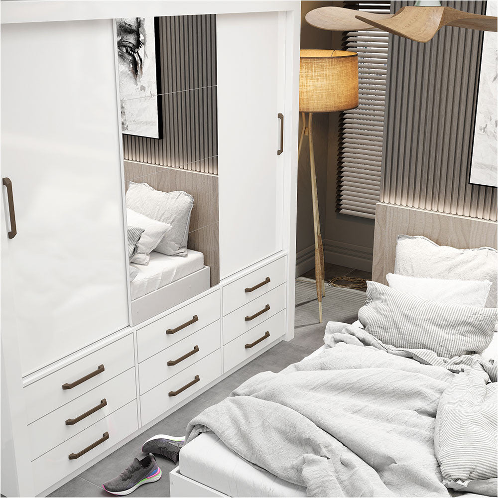 Quarto Completo Casal Anjos Plus Sapateira 2 Portas Premium e Cama Carioca Móveis