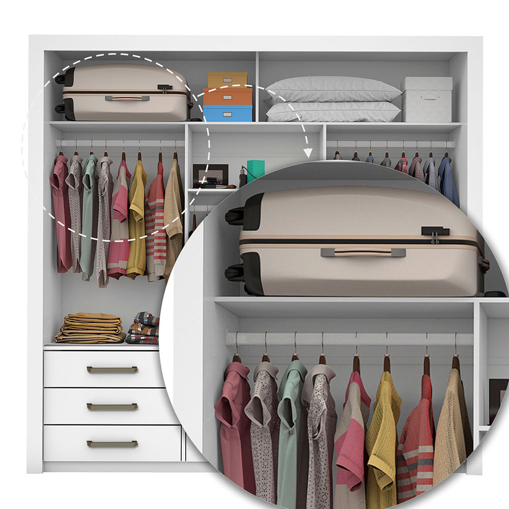Quarto Completo Casal Anjos Plus Sapateira 2 Portas Premium e Cama Carioca Móveis