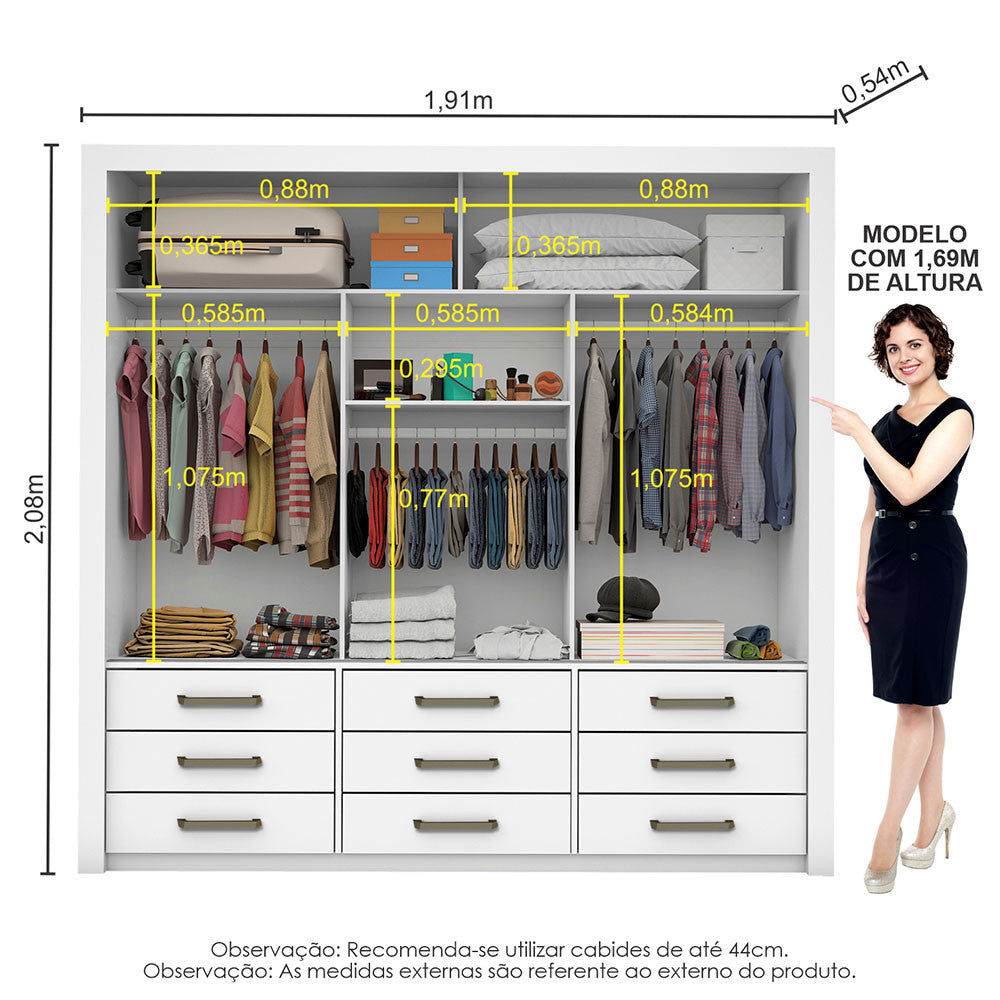 Quarto Completo Casal Anjos Premium Sapateira 2 Portas Premium e Cama Carioca Móveis