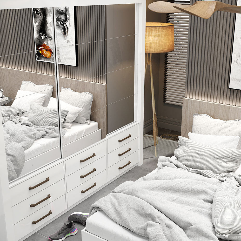 Quarto Completo Casal Anjos Premium Sapateira 2 Portas Premium e Cama Carioca Móveis