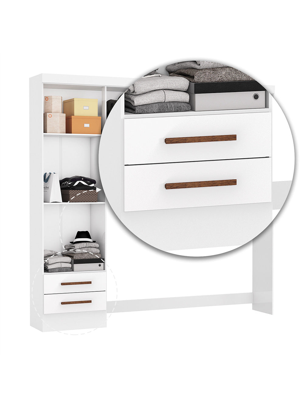 Guarda Roupa Modulado com Cama Paris 4 Portas 2 Gavetas