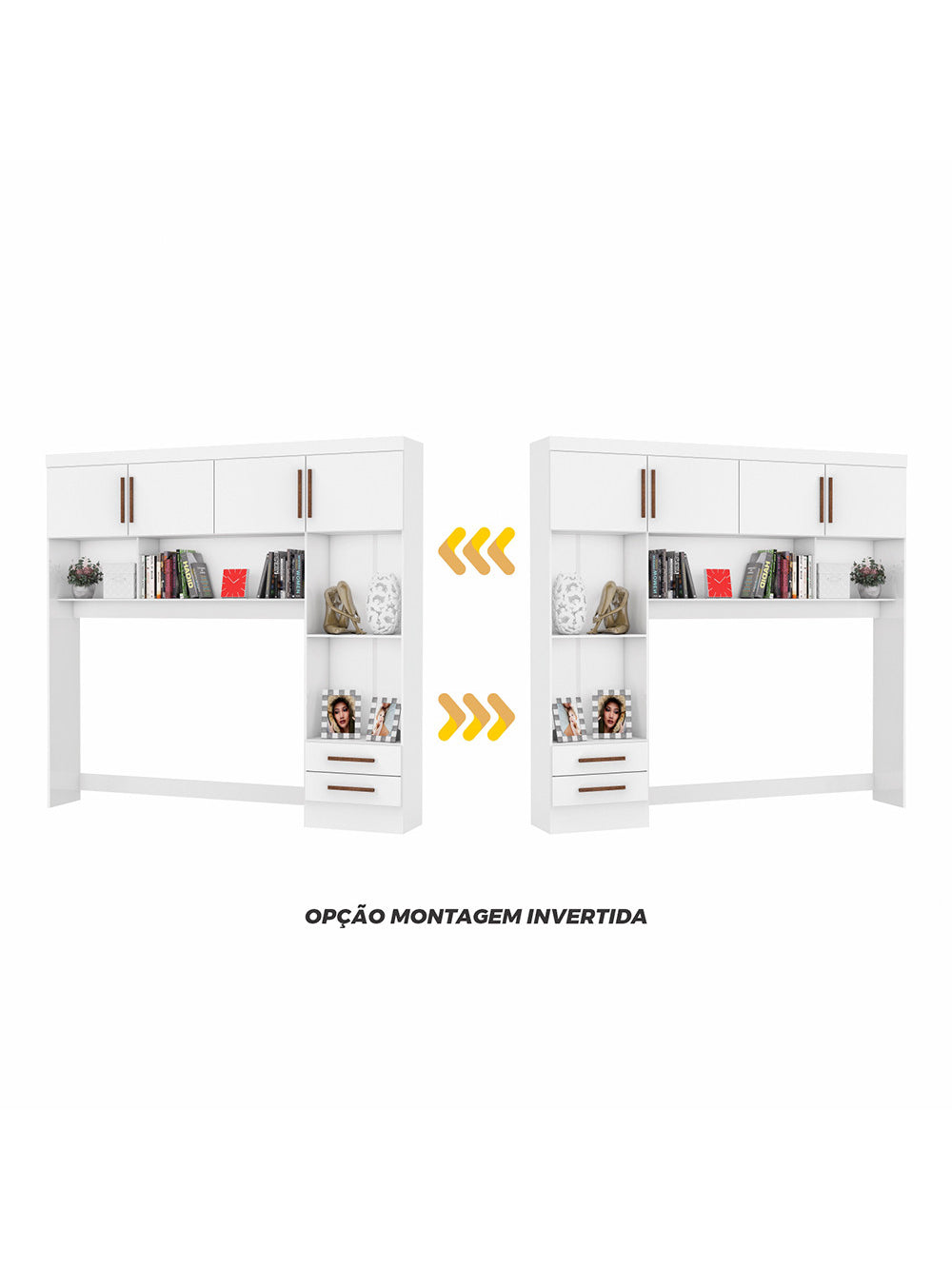 Guarda Roupa Modulado com Cama Paris 4 Portas 2 Gavetas