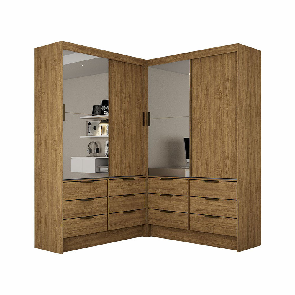 Closet Casal Duplo Sevilha 4 Portas Plus 12 Gavetas Carioca Móveis