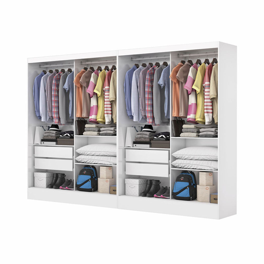 Closet Casal Duplo Belém 4 Portas Plus 4 Gavetas Carioca Móveis