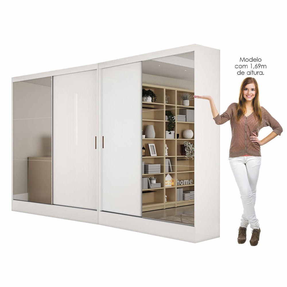 Closet Casal Duplo Belém 4 Portas Plus 4 Gavetas Carioca Móveis