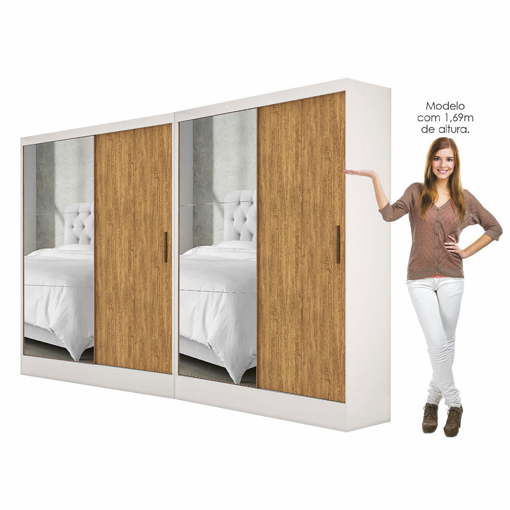 Closet Casal Duplo Belém 4 Portas Plus 4 Gavetas Carioca Móveis