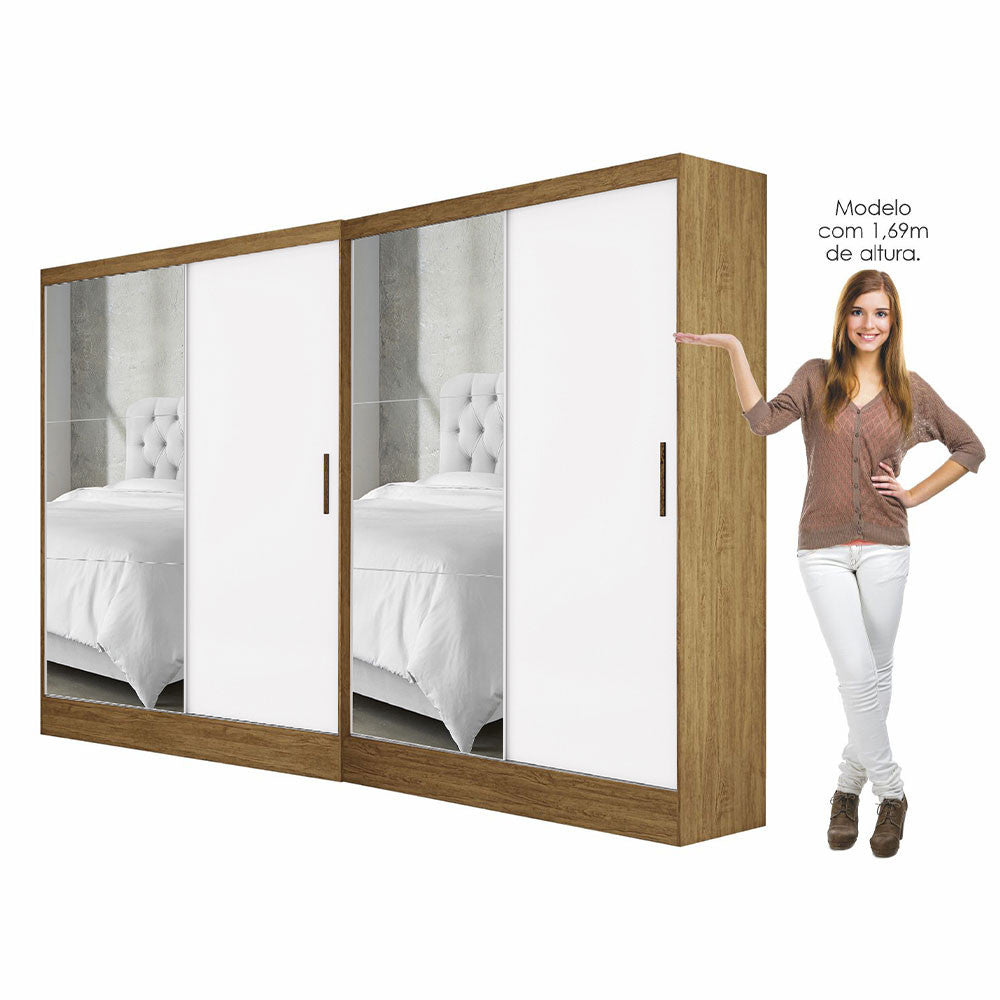 Closet Casal Duplo Belém 4 Portas Plus 4 Gavetas Carioca Móveis