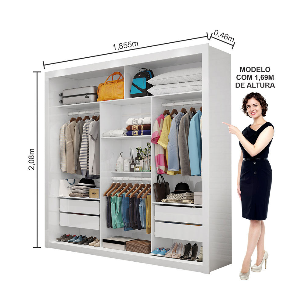 Closet Casal Clarice 4 Gavetas Carioca Móveis