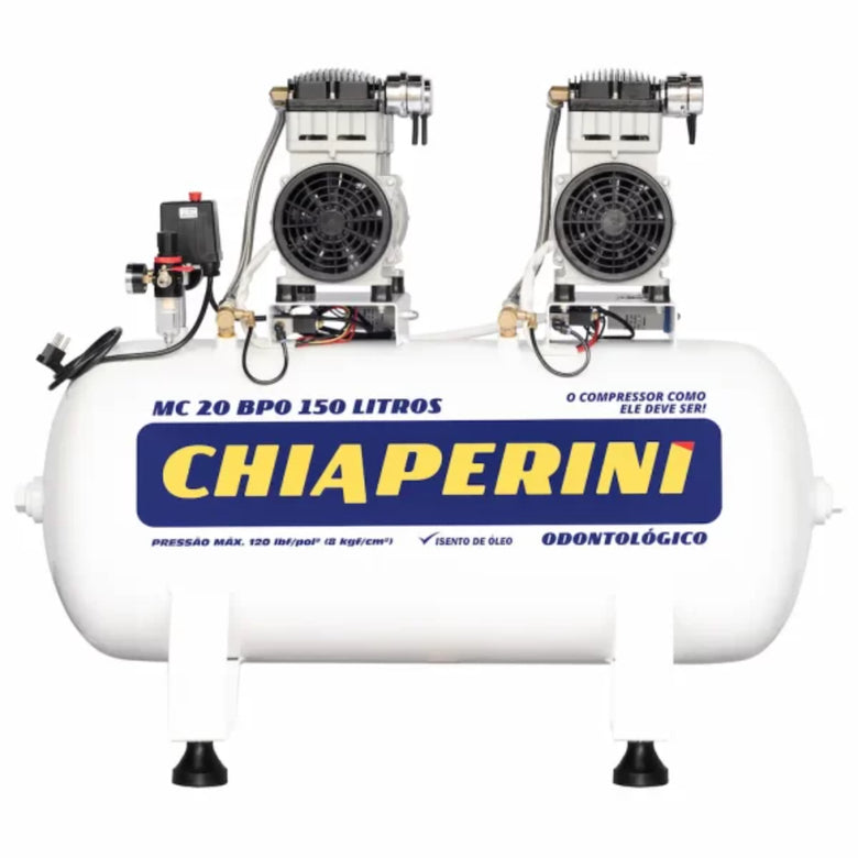Compressor Chiaperini Mc 20bpo 150l 120lbs 4cv Mono Sem Óleo