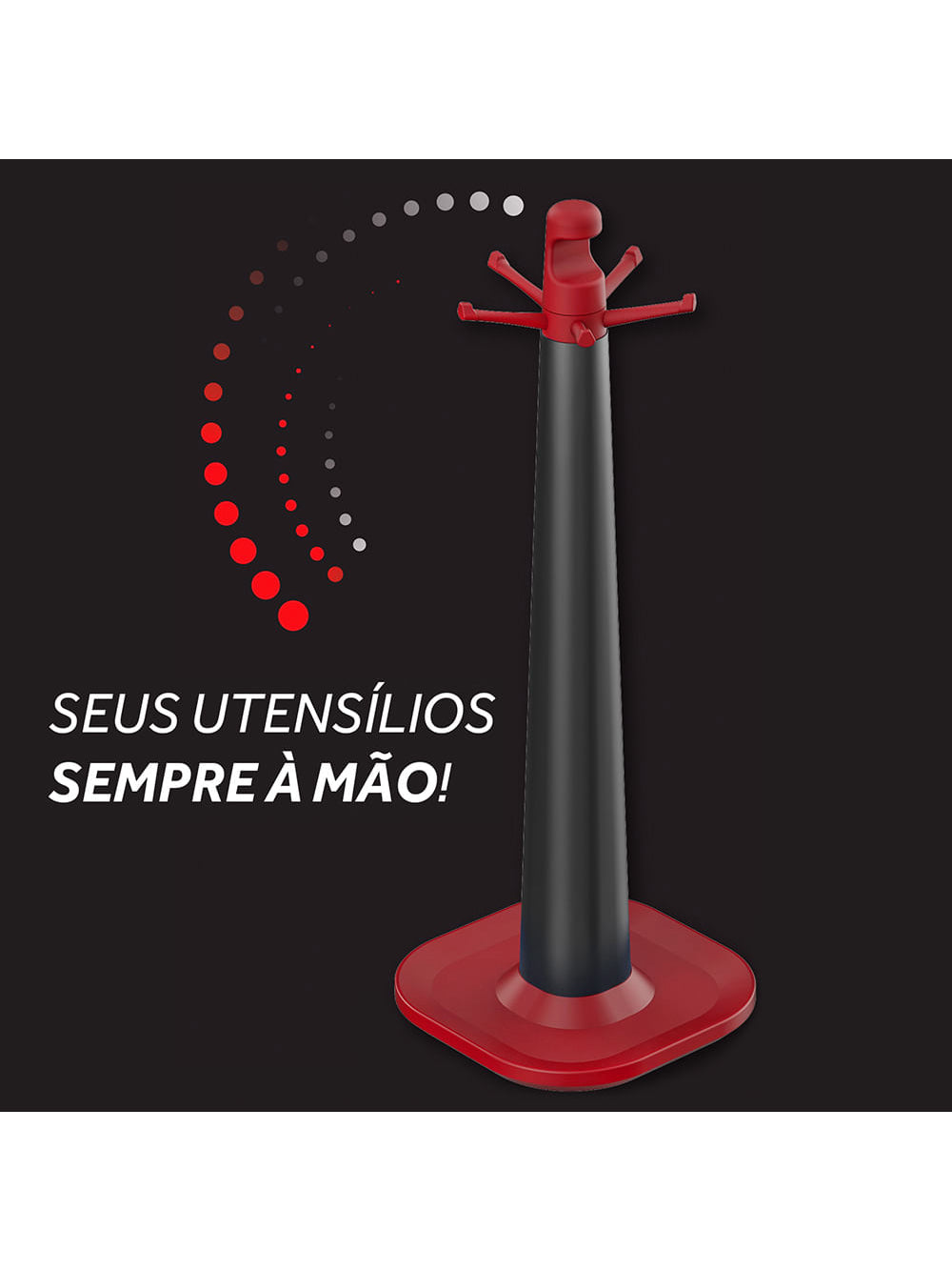 Suporte para Utensílios de Silicone Ichef Polishop - Red