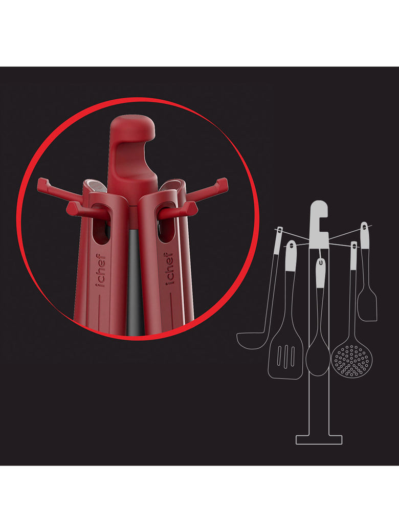 Suporte para Utensílios de Silicone Ichef Polishop - Red