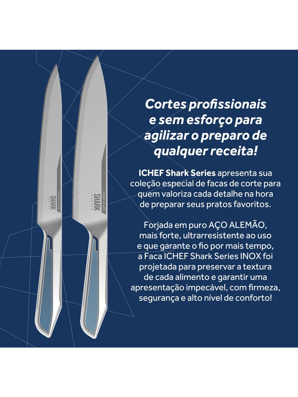 Conjunto de Facas Ichef Polishop - Professional PRO - Shark Series