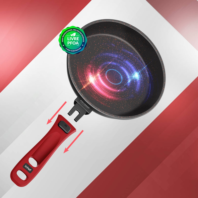 Panela Polishop Ichef Ultra Sauté Petit Shark Series Vermelha 20cm