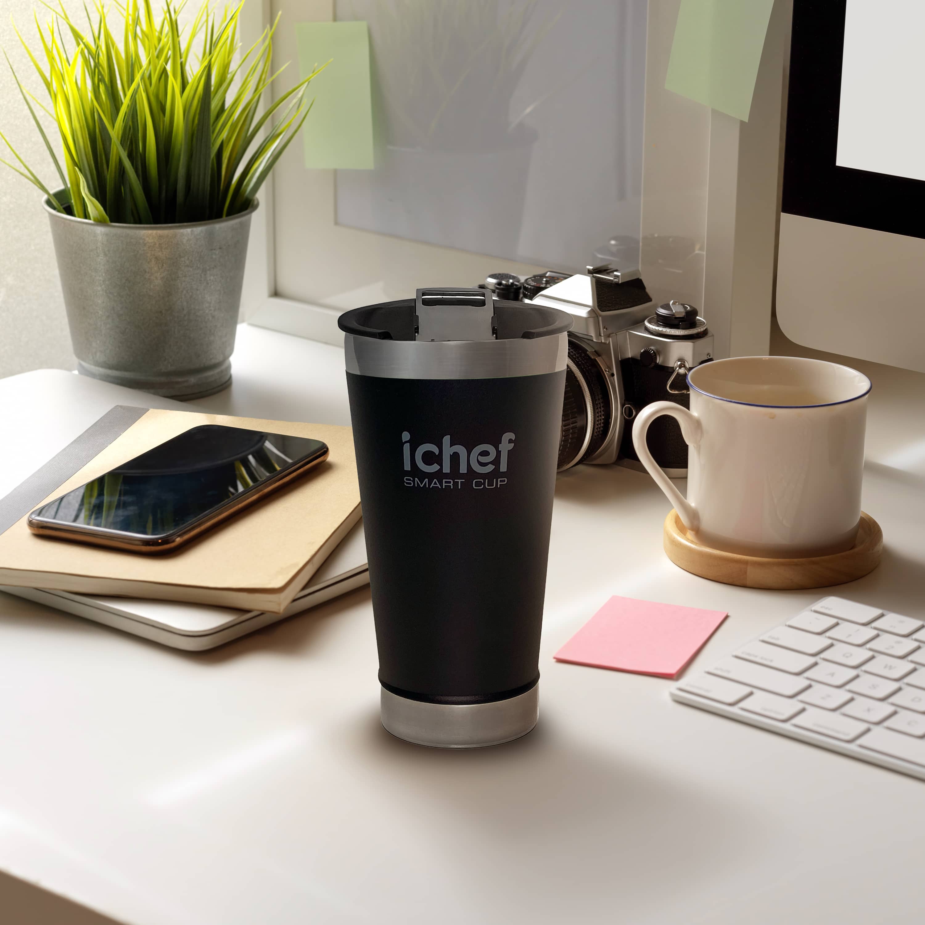 Copo Térmico Polishop Ichef Com Tampa Smart Cup 600 ml