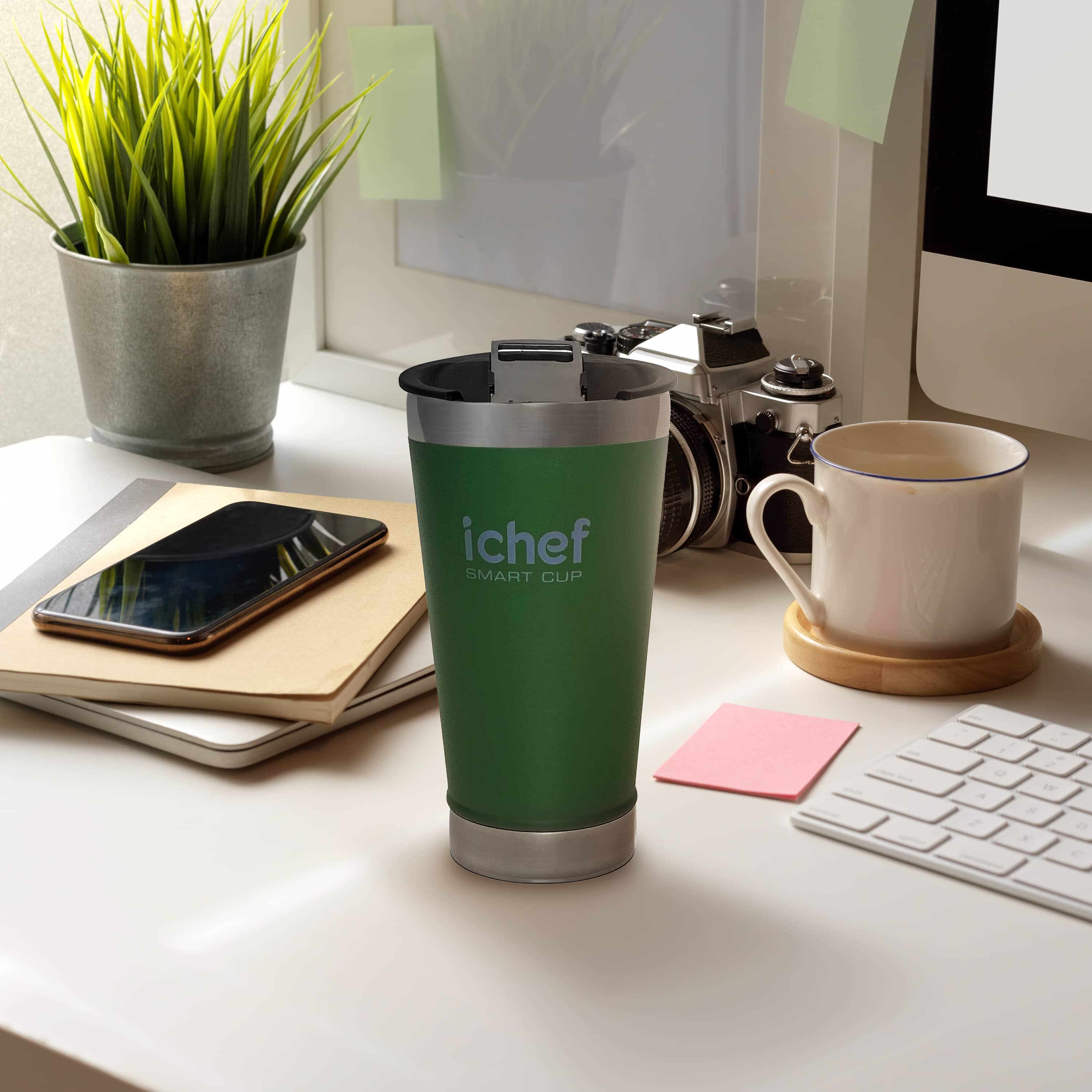 Copo Térmico Polishop Ichef Com Tampa Smart Cup 600 ml