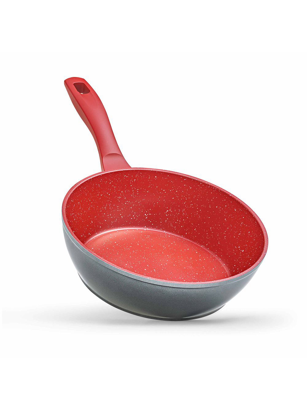 Panelas Polishop Day By Day, Family Size, Sauté Grand e Tampa de Vidro Ichef 24cm - Vermelha