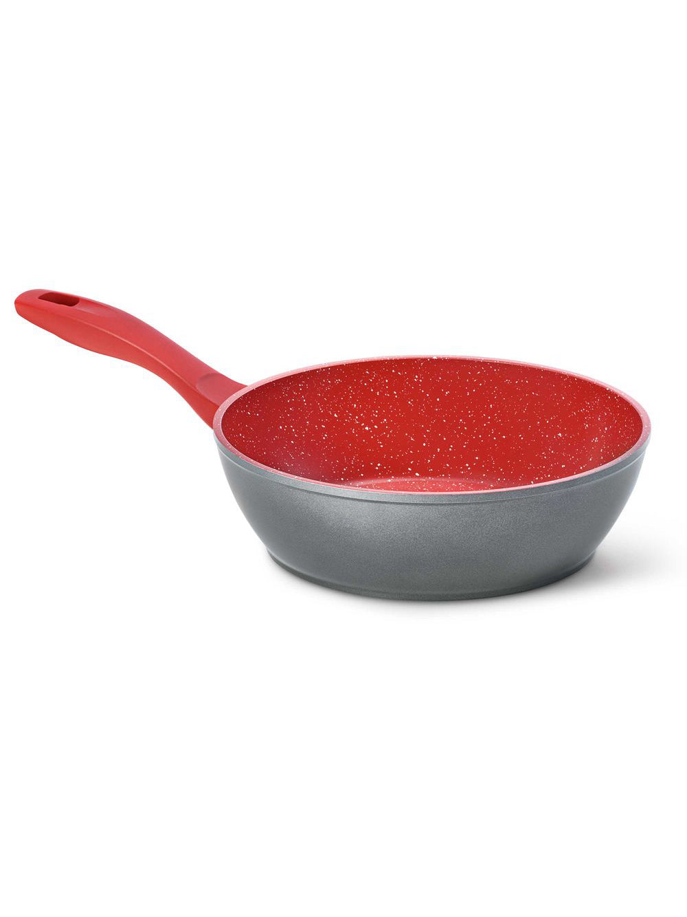 Panelas Polishop Day By Day, Family Size, Sauté Grand e Tampa de Vidro Ichef 24cm - Vermelha