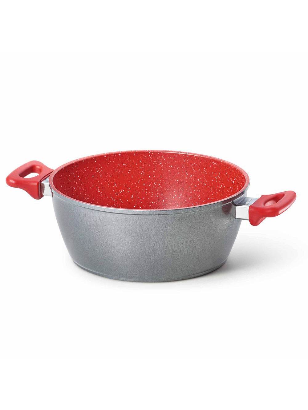 Panelas Polishop Day By Day, Family Size, Sauté Grand e Tampa de Vidro Ichef 24cm - Vermelha