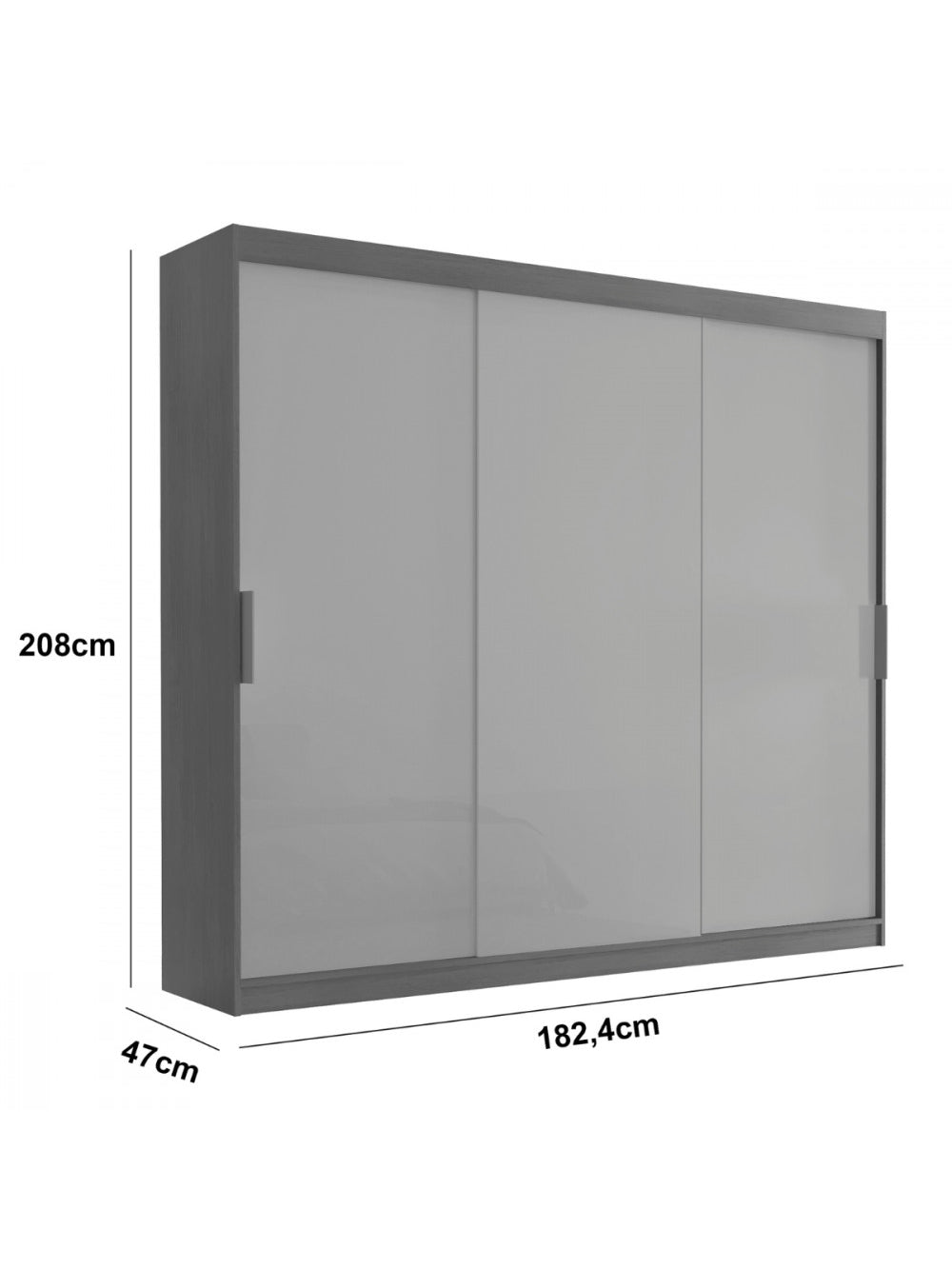 Guarda Roupa Casal Vitor em MDF com 3 Portas e 6 Cabideiros Moderna