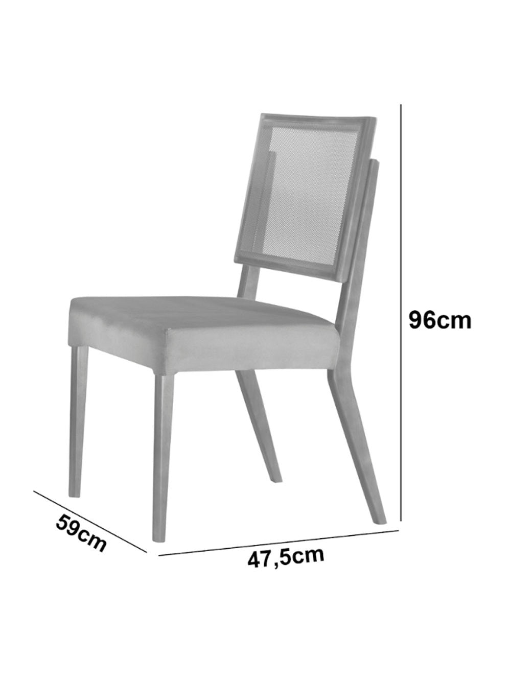 Conjunto com 2 cadeiras Aila em Madeira Maciça para Sala de Jantar Moderna Mobília - Ferrara/Cinam.imbuia