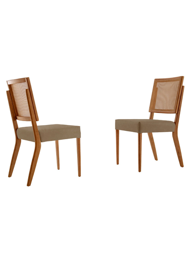 Conjunto com 2 cadeiras Aila em Madeira Maciça para Sala de Jantar Moderna Mobília