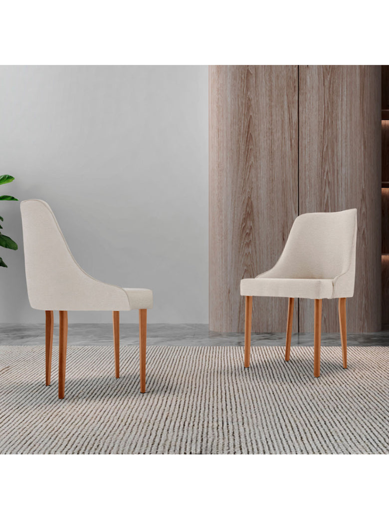 Conjunto com 2 Cadeiras Esmeralda em Madeira Maciça para Sala de jantar Moderna Mobília