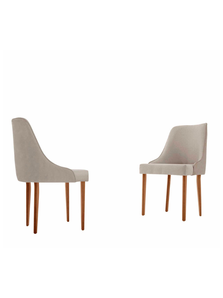Conjunto com 2 Cadeiras Esmeralda em Madeira Maciça para Sala de jantar Moderna Mobília