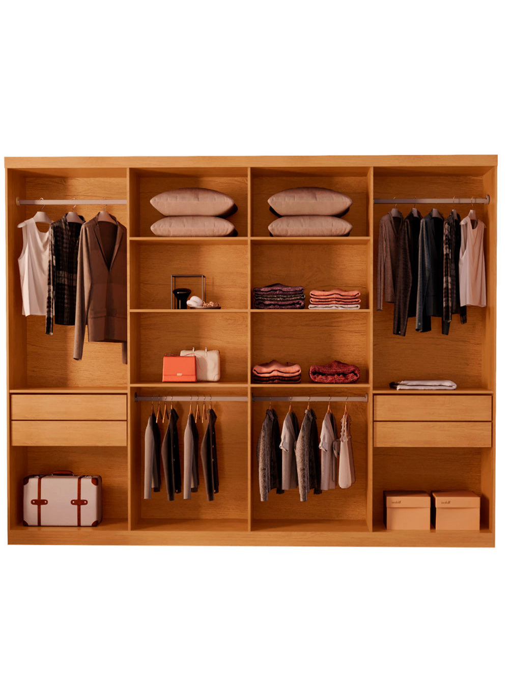 Guarda Roupa Casal Marrocos MDF 8 Portas 4 Gavetas Moderna Mobília