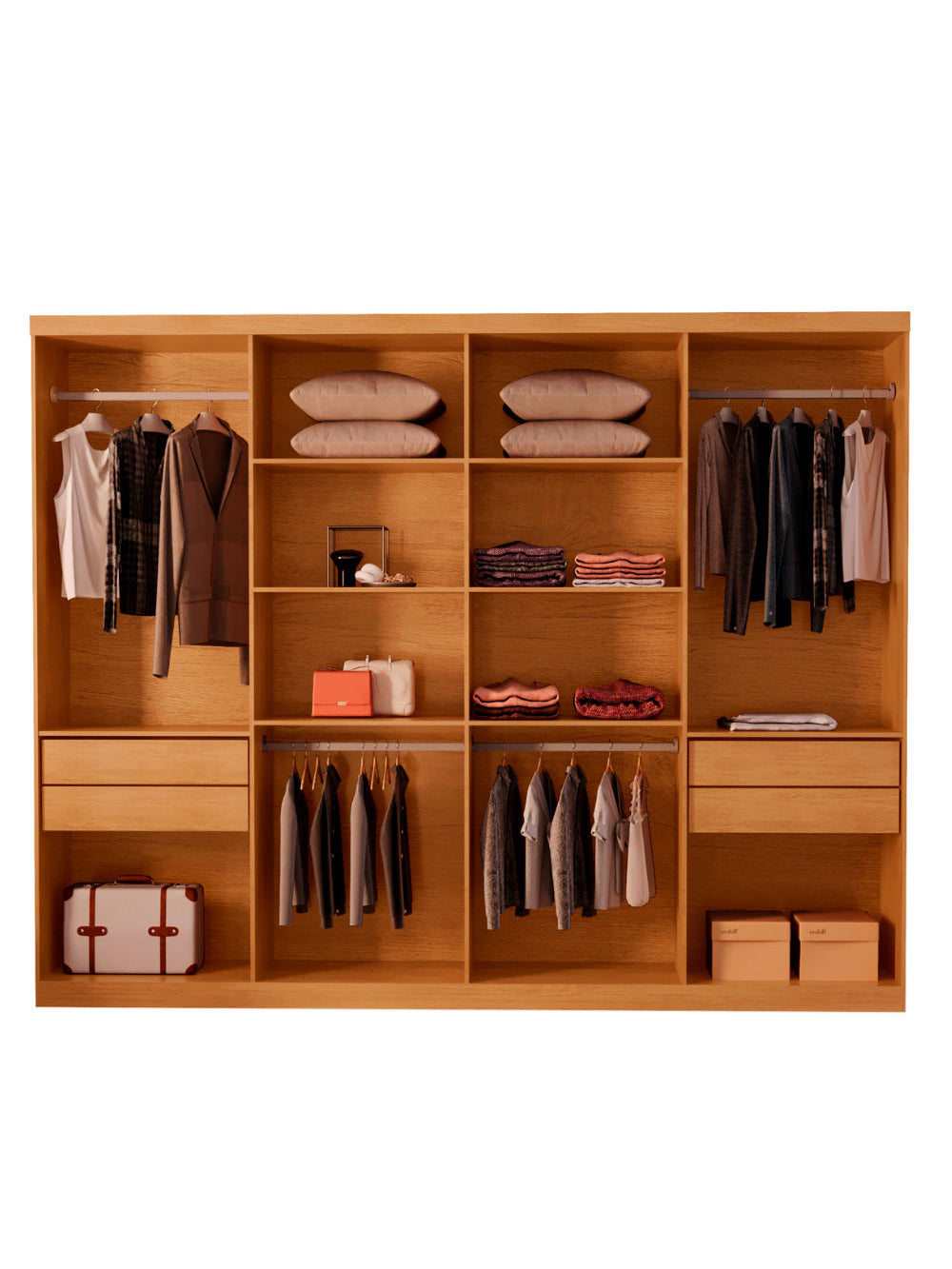 Guarda Roupa Casal Toronto MDF 8 Portas e 4 Gavetas Moderna Mobília