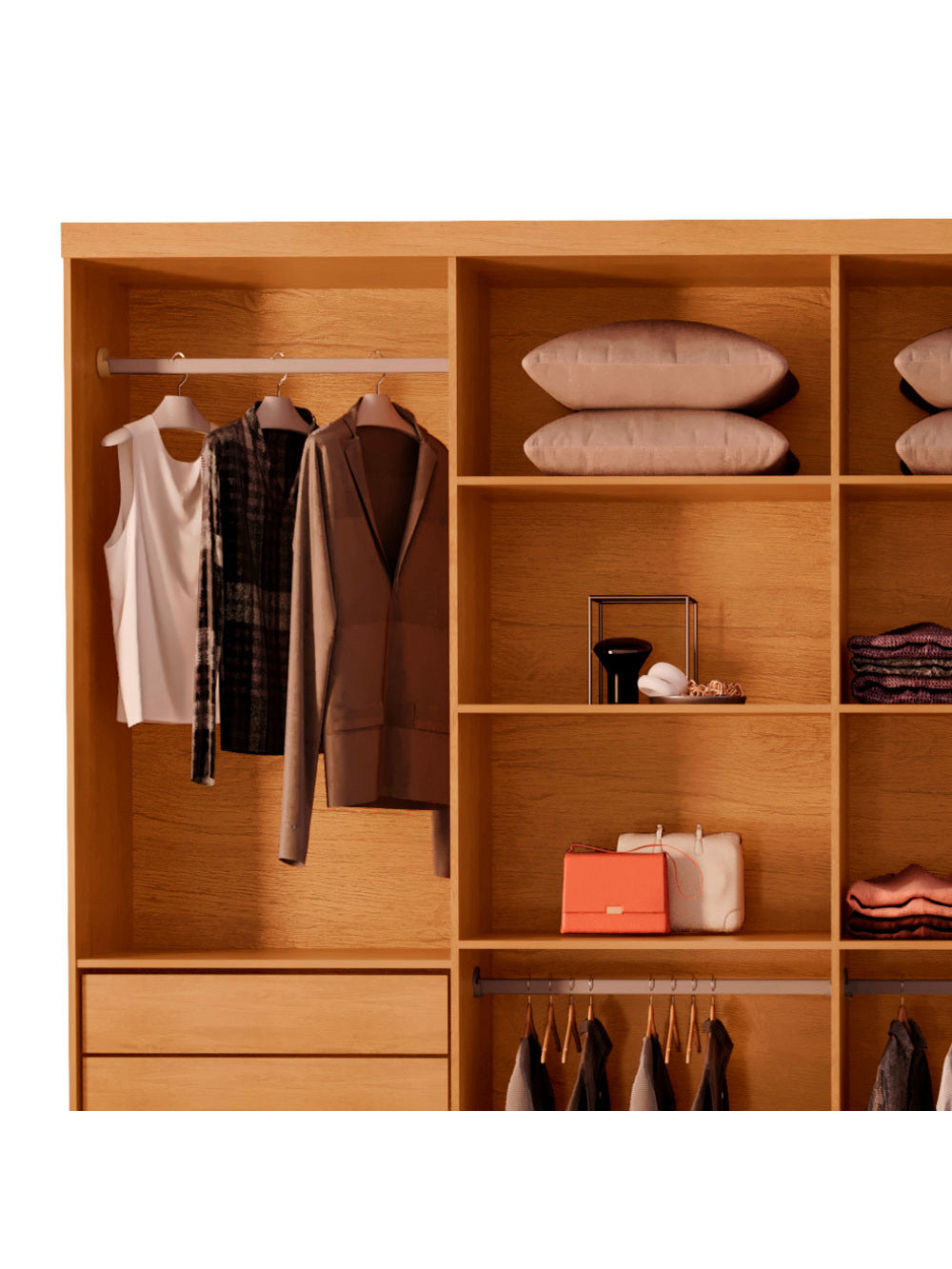 Guarda Roupa Casal Toronto MDF 8 Portas e 4 Gavetas Moderna Mobília